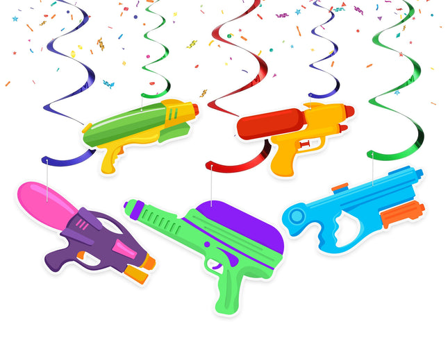 Splashy Water Gun Party Swirl Decorations 