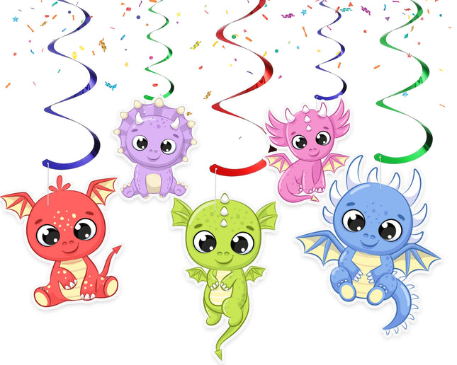 Enchanting Dragon Party Swirl Decorations 