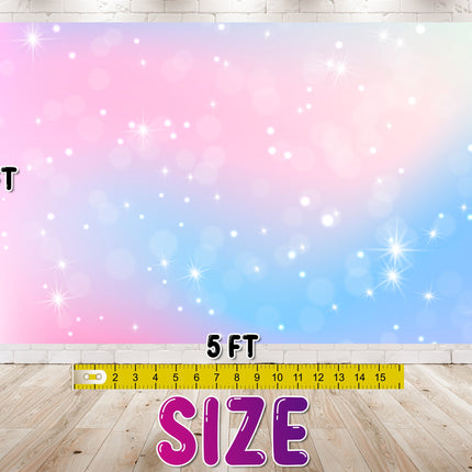Pastel Color Birthday Backdrop 5x3 FT