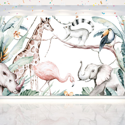Safari Animals Baby Shower Backdrop