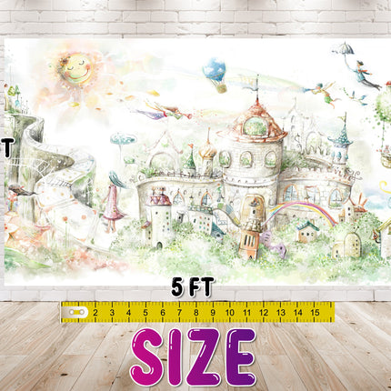 Fairy Fantasy Baby Shower and Birthday Backdrop 5x3 FT