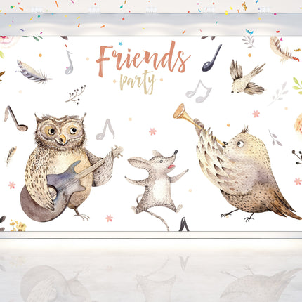 Owl Woodland Baby Shower and Birthday Backdrop