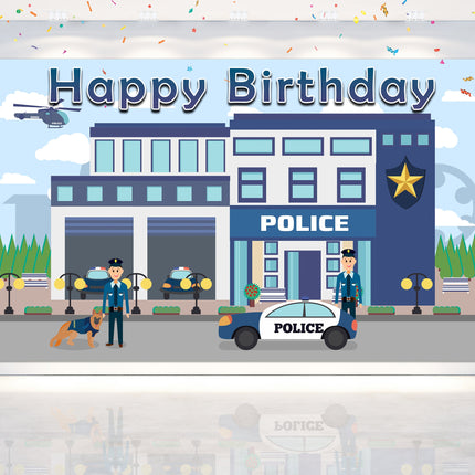Police Birthday Backdrop