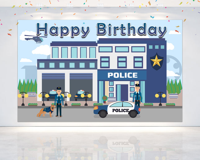 Police Birthday Backdrop
