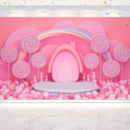 Pink Lollipop Birthday Backdrop