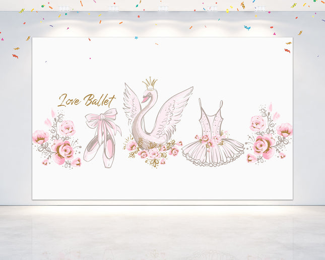 Ballerina Birthday and Baby Shower Backdrop