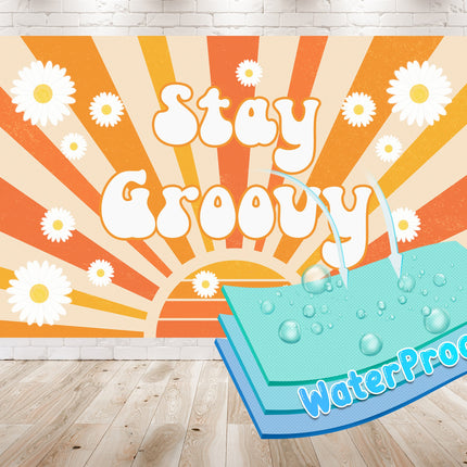 Stay Groovy Baby Shower Backdrop 5x3 FT