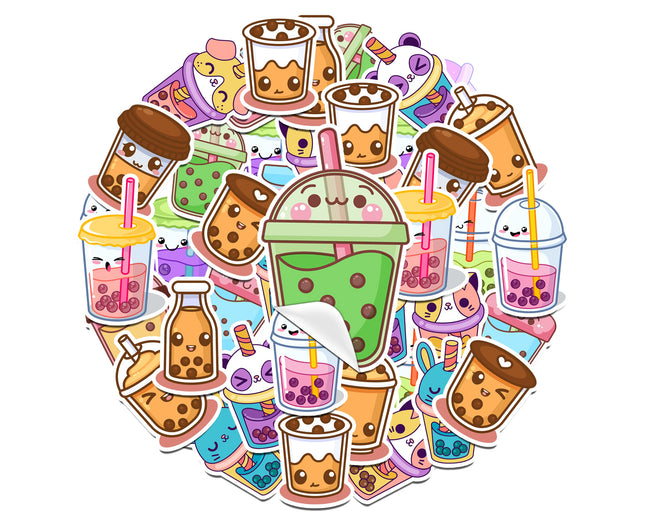 Cute Boba Tea Sticker Pack 