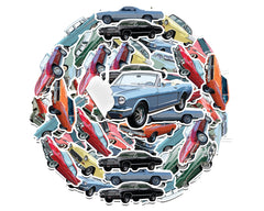 Classic Wheels Retro Car Sticker Collection