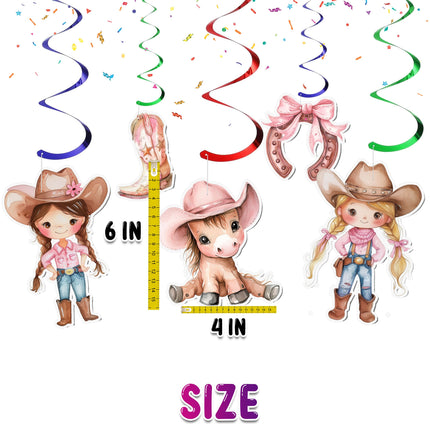 10 Pcs Pink Cowgirl Party Streamers - Perfect for Rustic Chic Baby Showers & Birthday Celebrations