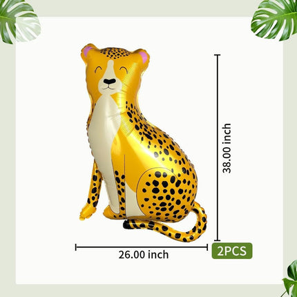Jungle Jubilee Balloon Set - Lion & Leopard with Gold Accents for Birthday Celebrations