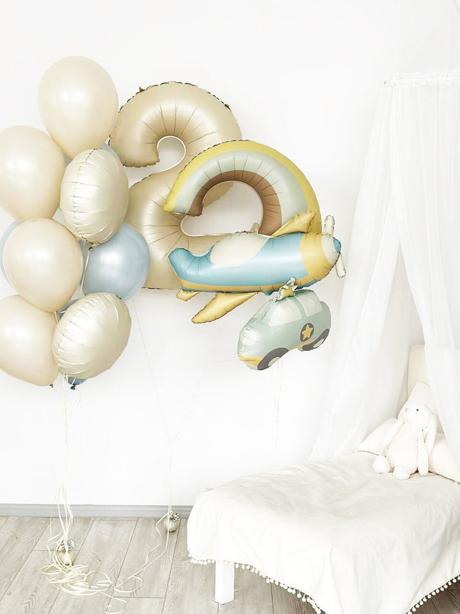 Chic Cream and Gold Giraffe Balloon Set - Sophisticated Decor for Baby Showers & Birthday Parties