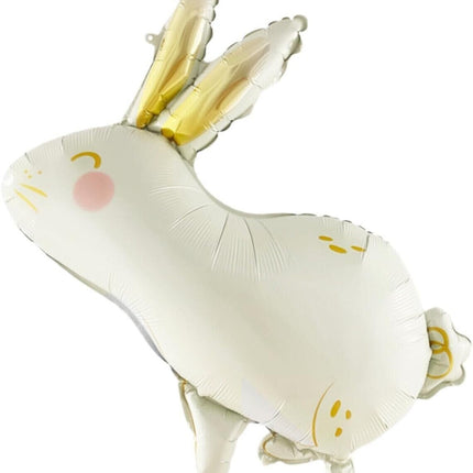 Charming Pastel Cream Balloon Set with Cat & Rabbit for Birthday Party - Whimsical Decor
