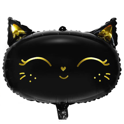 Majestic Black Cat Balloon Set with Crown - Perfect for Chic Birthday Parties