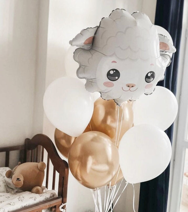 Cuddly Sheep Balloon Set - Adorable Farmyard Fun for Birthdays and Baby Showers