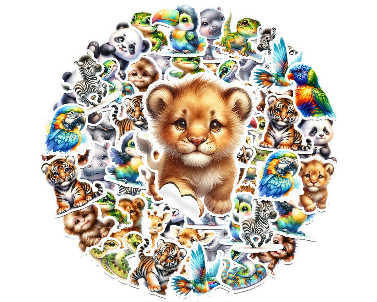 Exotic Jungle Animals Stickers