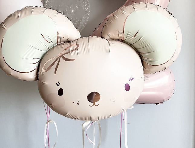 Giant 27" Mouse Face Pastel Balloon - Perfect for Birthday Party & Baby Shower Decor, Large Pastel Mouse Balloon, Kids Party Supplies