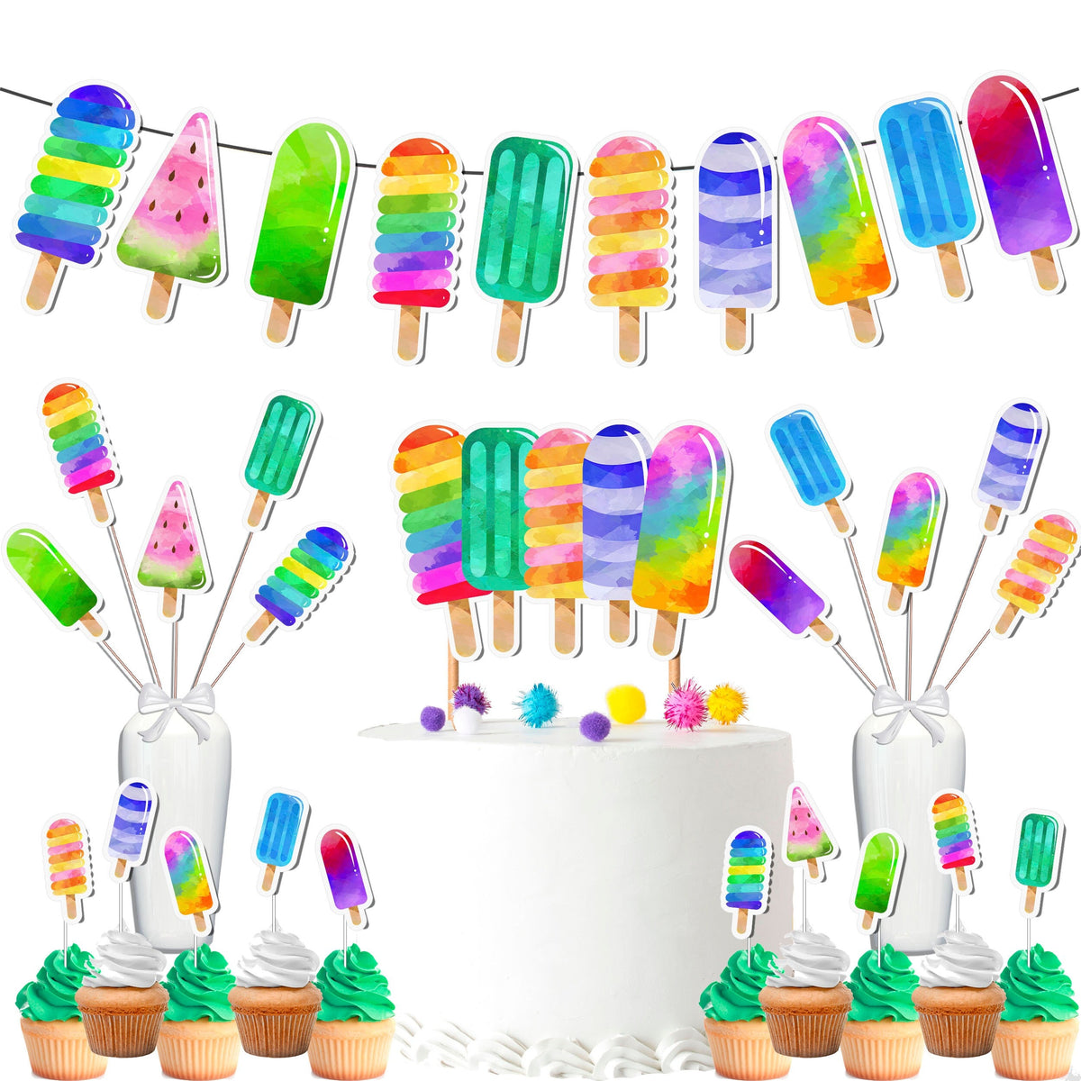 Colorful Ice Cream Party Decor Set 