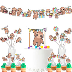 Sloth-Themed Baby Shower & Birthday Party Decoration Kit