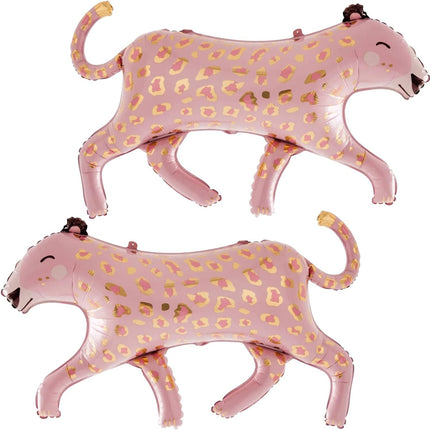 Playful Cheetah & Pink Clear Balloon Bouquet - Perfect for Baby Showers and Birthday Parties