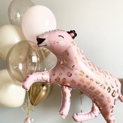 Playful Pink Cheetah Balloon Set - Perfect for Baby Showers and Birthday Celebrations