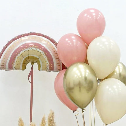 Boho Chic Rainbow Balloon Set - Perfect for Stylish Baby Showers & Birthdays - Earthy, Muted Tones
