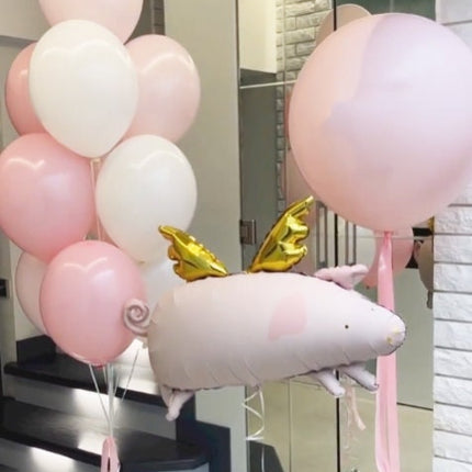 Awesome Flying Pig Balloon Set - Whimsical Decor for Baby Showers & Birthdays - Unique and Playful