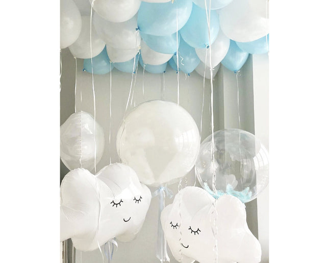 Awesome Clouds Balloon Set - Blue and White Balloons for Baby Showers & Birthdays - Calm Sky-Themed Decor
