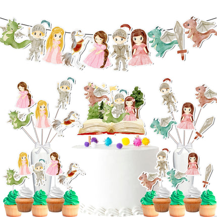 Enchanted Princess, Dragons, and Knight Party Decor Set