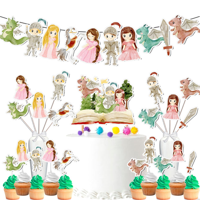 Enchanted Princess, Dragons, and Knight Party Decor Set