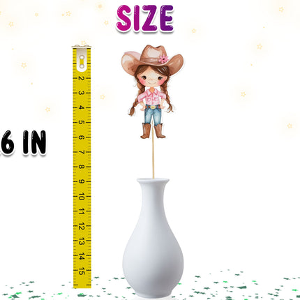 5 Pcs Delightful Pink Cowgirl Table Centerpieces - Ideal for Baby Showers & Western-Themed Birthday Parties