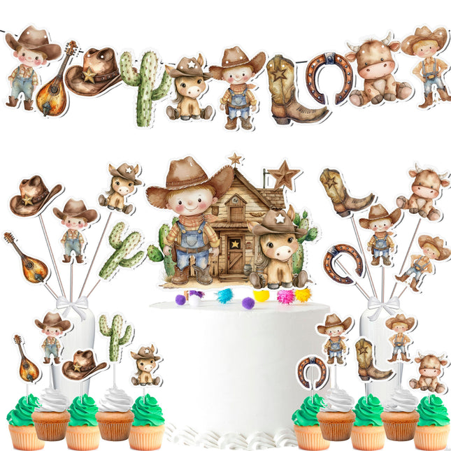 Little Cowboy Party Decor Set 