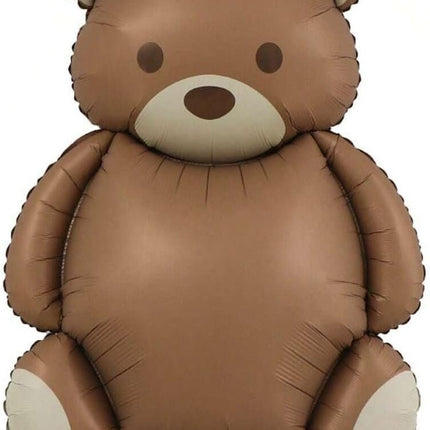 Chic Bear and Number Balloon Set in Neutral Tones for Birthday Parties, Baby Showers, and Elegant Celebrations