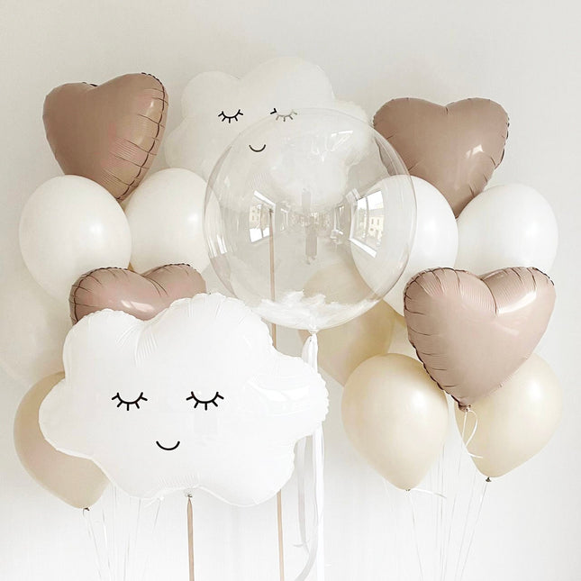 Dreamy Pastel Balloon Set with Cloud for Birthday Party or Baby Shower - Serene Sky Theme