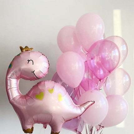 Adorable Pastel Pink Dinosaur Balloon Set - Ideal for Birthday Celebrations and Baby Showers