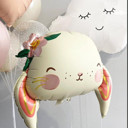 Adorable Bunny-Themed Balloon Set for Birthday Parties - Perfect for Kids' Celebrations, Pastel Colors, Rabbit Balloons Kit