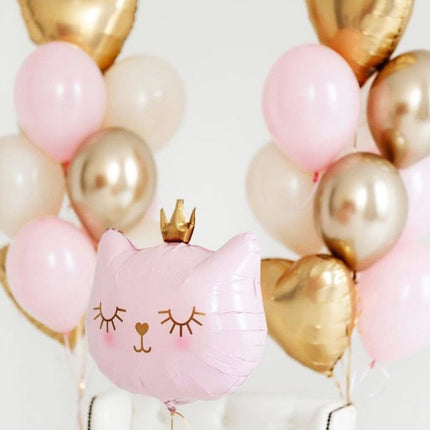 Regal Pink Cat Balloon Set - Whimsical Decor for Birthdays and Baby Showers