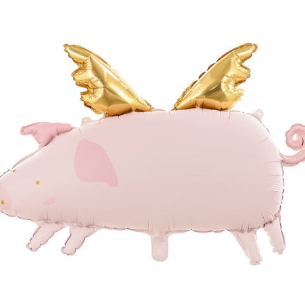 Flying Pig Balloon Ensemble - Pink and Gold Set for Parties and Showers