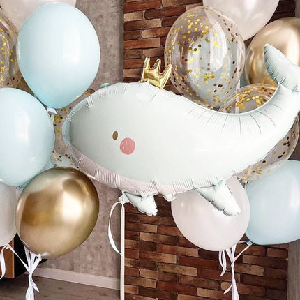 Charming Pastel Whale Balloon Set - Perfect for Birthday Parties and Baby Showers