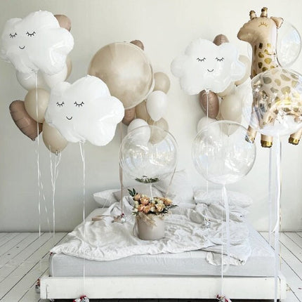 Dreamy Skies and Safari Balloon Set - Clouds and Giraffe for Enchanted Celebrations