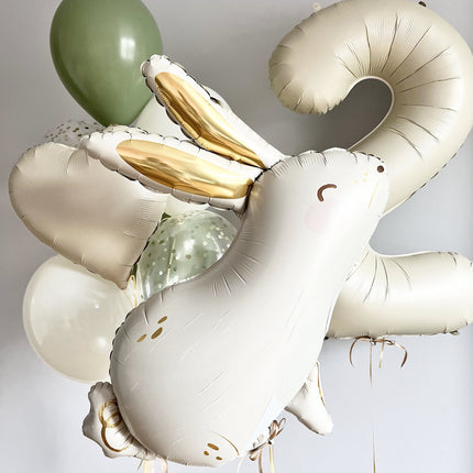 Delightful Rabbit Pastel Balloons Set for Birthday Party - Charming Bunny Decor, Soft Pastel Colors, Whimsical Party Balloons Kit