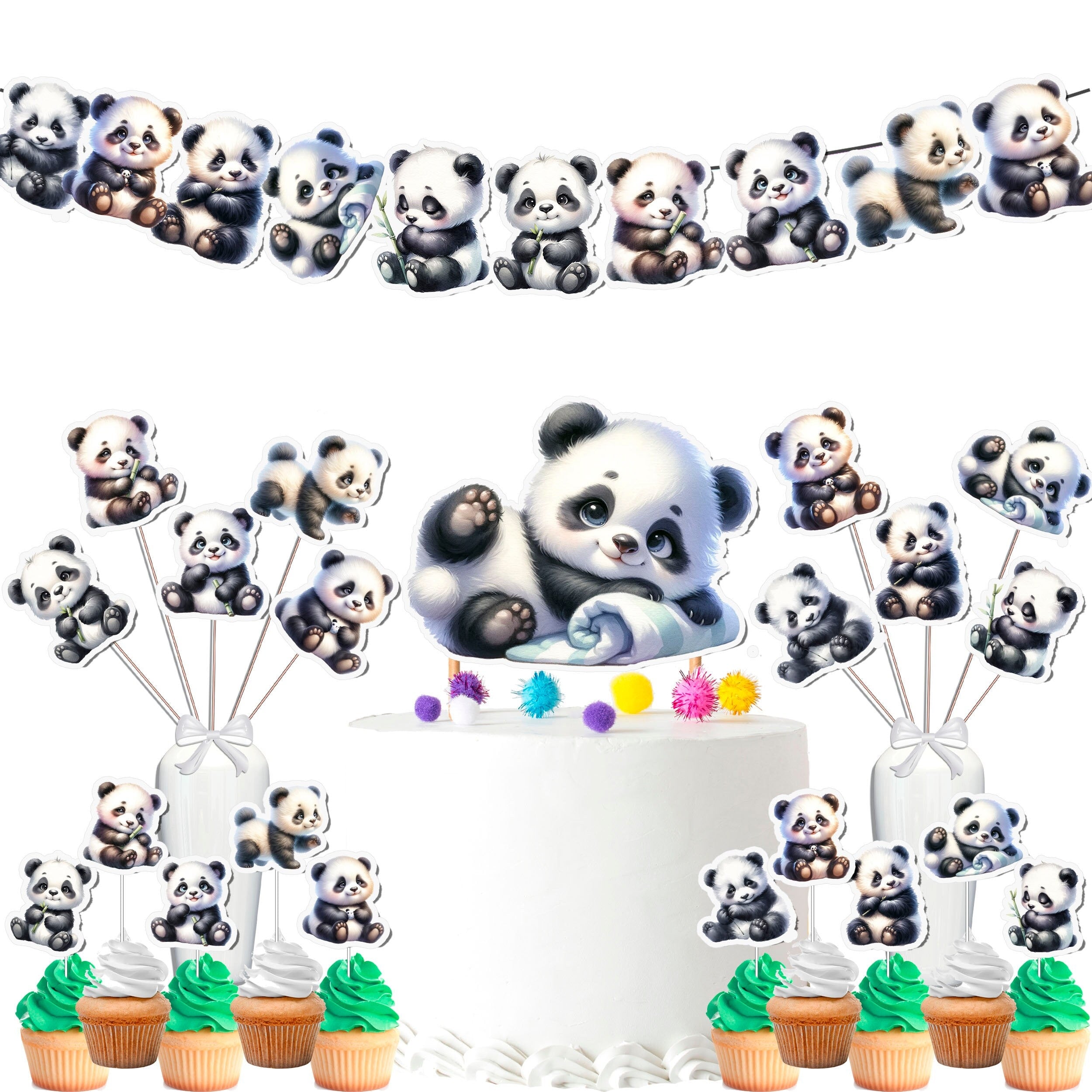 Playful Panda Party Decor Set