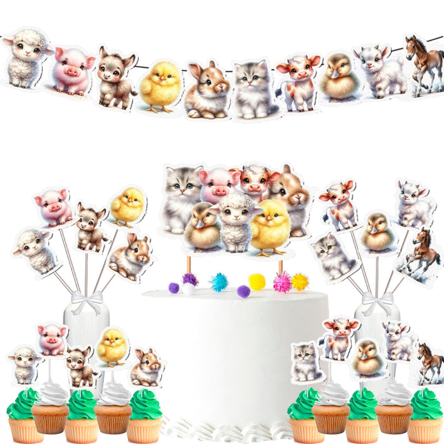 Barnyard Fun Farm Animals Party Decor Set 