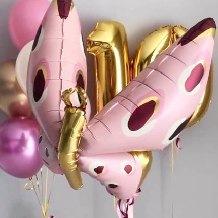 Enchanted Pink Butterfly Mylar Balloon - Delicate Decor for Baby Showers and Birthday Parties