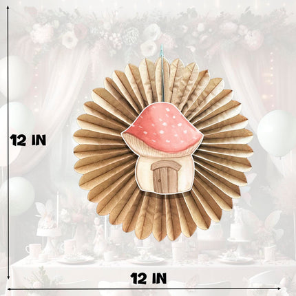 5 Pcs Fairy Pastel Tissue Hanging Fans Set, 12-Inch, Perfect for Magical Fairy-Themed Birthday Parties & Baby Showers