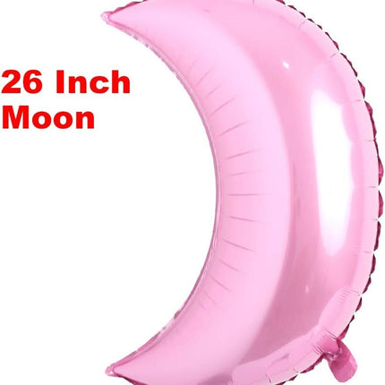 Enchanting Moon Pink and White Balloon Set - Perfect for Baby Showers, Birthdays, and Gender Reveals
