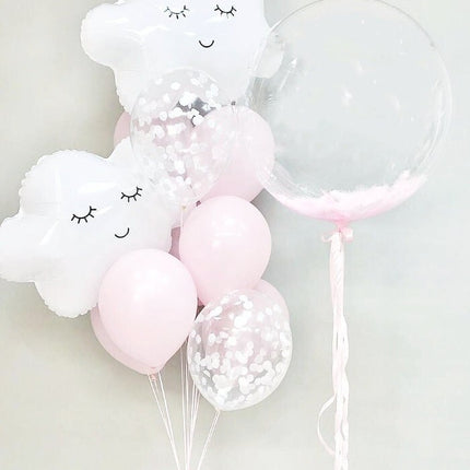 Whimsical Pink and White Cloud Balloon Set - Perfect for Baby Showers, Birthdays, and Gender Reveals