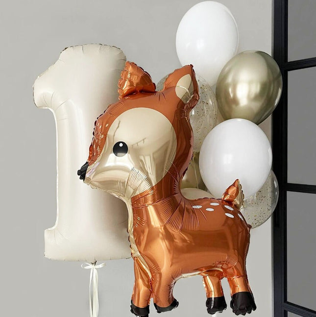Adorable Woodland Deer and Number Balloon Set - Perfect for Baby Showers, Birthdays, and Woodland-Themed Parties