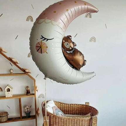 Dreamy Moon, Cloud, and Heart Balloon Set - Perfect for Baby Showers, Birthdays, and Nursery Decor