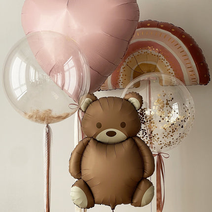 Pink Balloons Set with Bear and Rainbow Balloon Set | Perfect for Children's Parties & Baby Showers